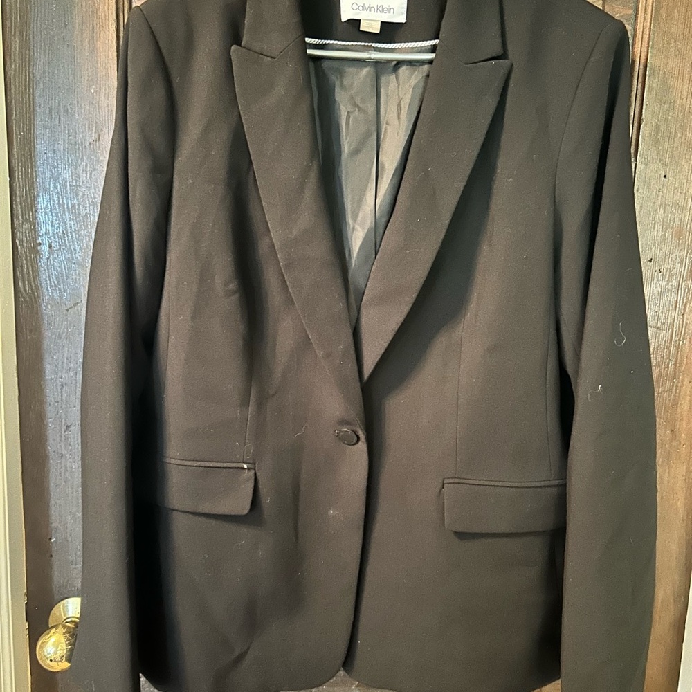 Calvin Klein Black Blazer with Notched Lapels